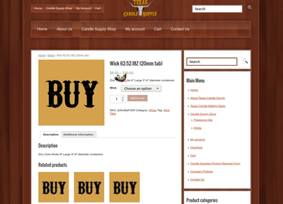 IB SEO 15 Texas Candle Supply Screenshot 400